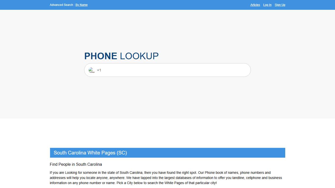 South Carolina White Pages - SC Phone Directory Lookup